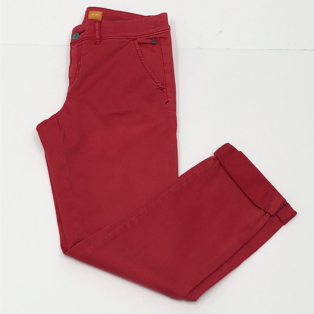 Anthropologie Pilcro cotton pants - size 27 - bleached cherry colour.